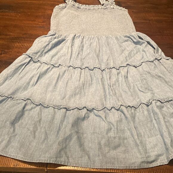 J.Crew Chambray smocked mini dress Small - Picture 5 of 11